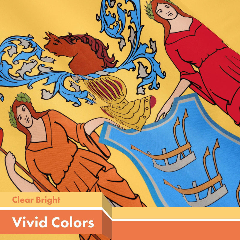 G128 Combo Pack: American USA Flag 3x5 Ft 150D & New Jersey NJ State Flag 3x5 Ft 300D | Both LiteWeave Pro Series Printed Poly, Brass Grommets G128