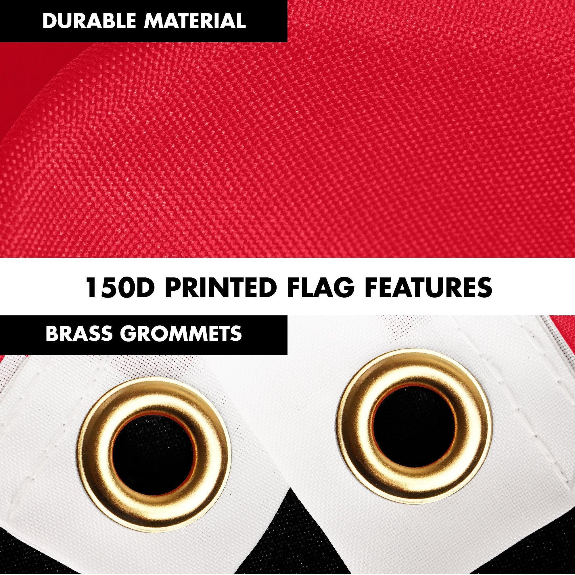 G128 Combo Pack: 6 Ft Tangle Free Aluminum Spinning Flagpole (Silver) & Trinidad and Tobago Flag 3x5 Ft, LiteWeave Pro Series Printed 150D Polyester | Pole with Flag Included G128