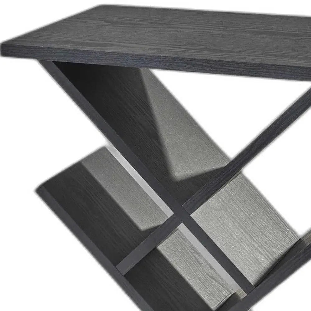 19" Black Solid Wood Pedestal Console Table - GreatEagleInc
