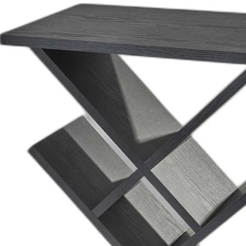 19" Black Solid Wood Pedestal Console Table - GreatEagleInc