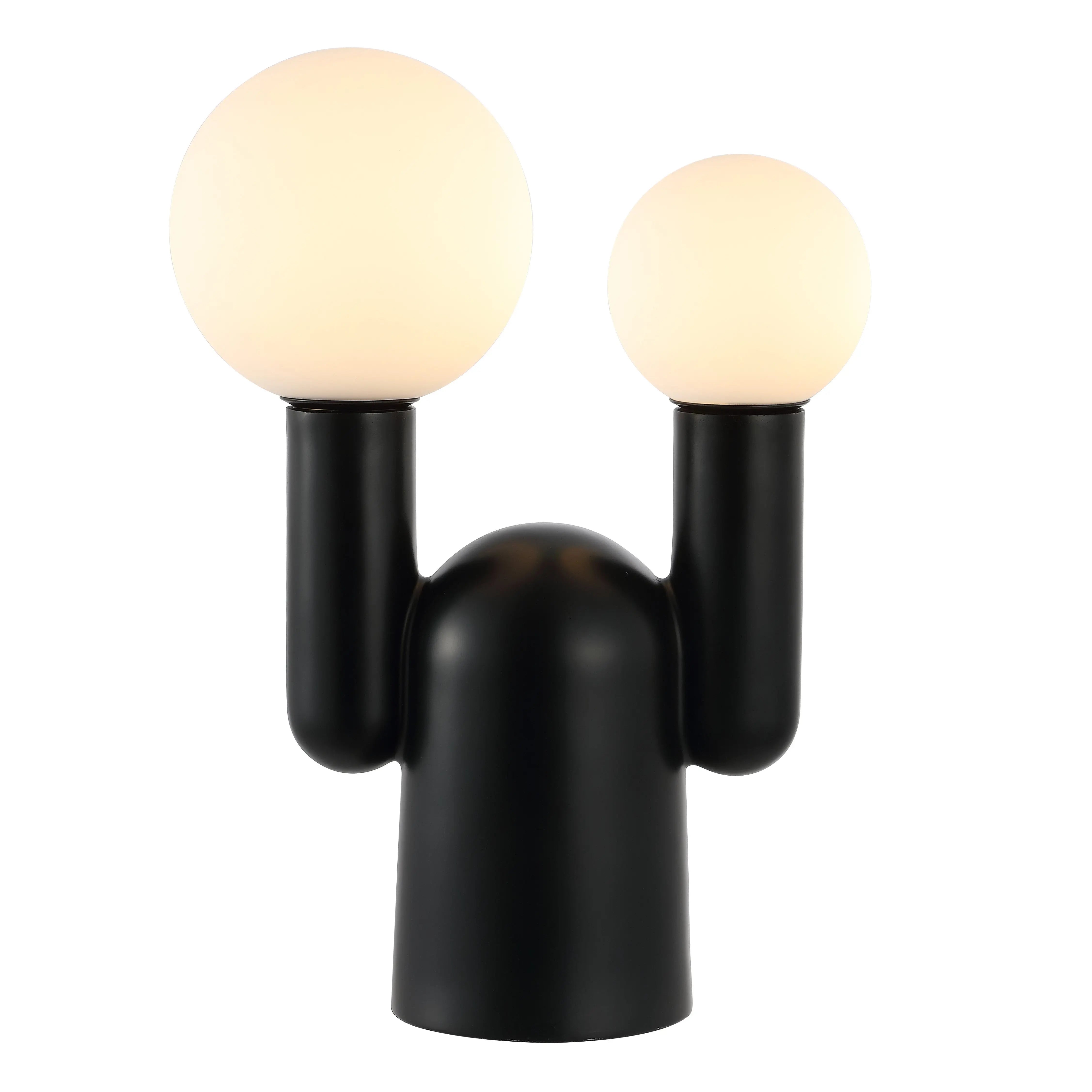 19" Black Two Light Novelty Globe Lamp Homeroots Lighting