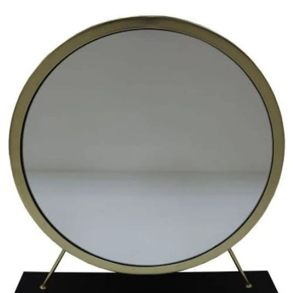 19" Brass Round Metal Framed Freestanding Mirror Homeroots Bed & Bath