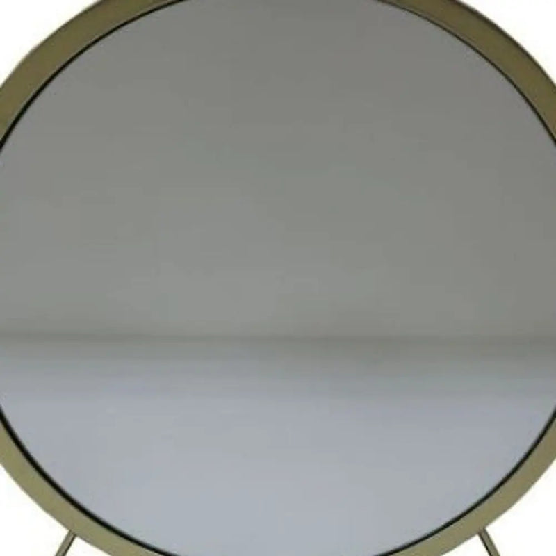 19" Brass Round Metal Framed Freestanding Mirror Homeroots Bed & Bath