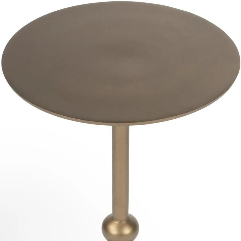 19" Bronze Aluminum Round Drink Size Pedestal End Table - GreatEagleInc