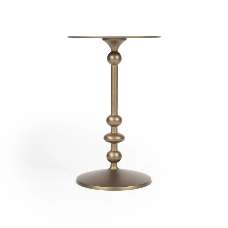 19" Bronze Aluminum Round Drink Size Pedestal End Table - GreatEagleInc