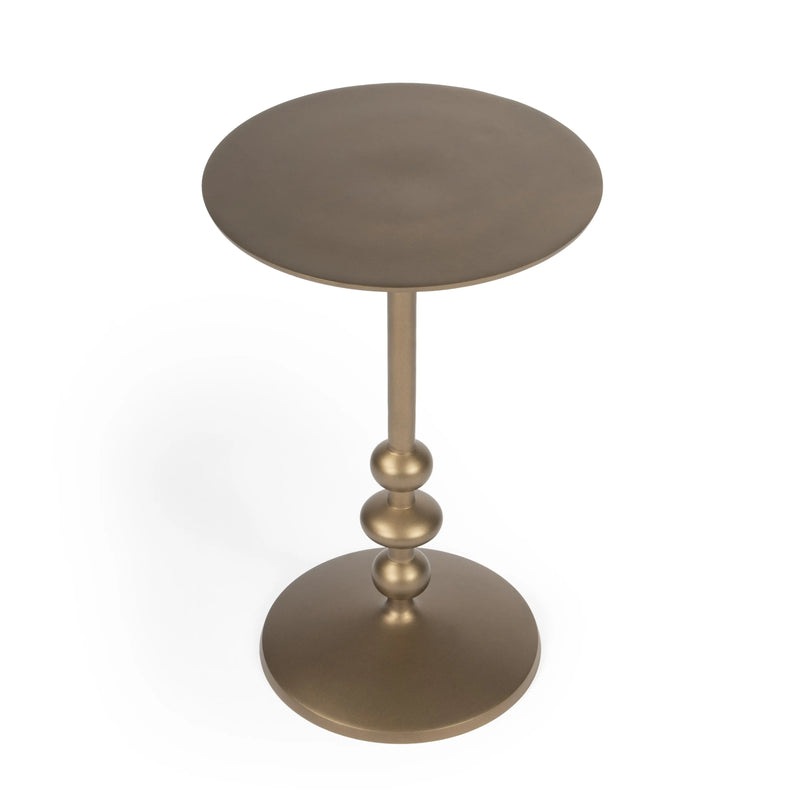 19" Bronze Aluminum Round Drink Size Pedestal End Table - GreatEagleInc