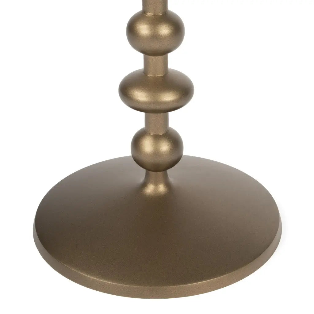 19" Bronze Aluminum Round Drink Size Pedestal End Table - GreatEagleInc