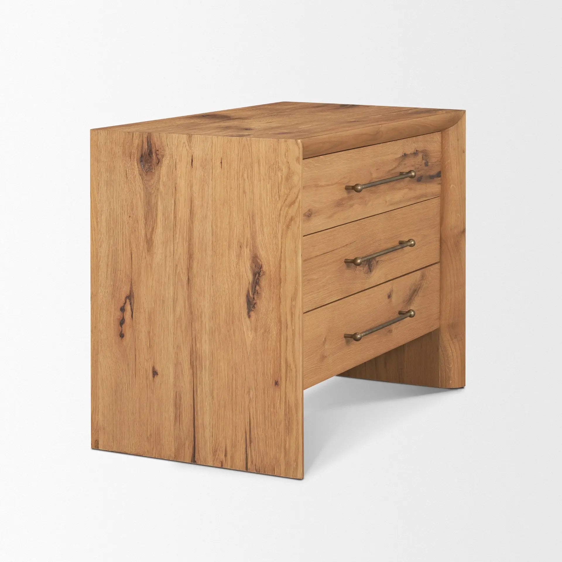 19" Brown Solid Wood Accent Cabinet With Three Drawers Homeroots Kitchen & Dining