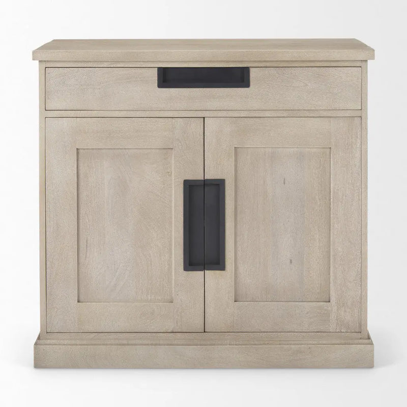 19" Brown Solid Wood Accent Cabinet With Two Doors And One Drawer Homeroots Kitchen & Dining