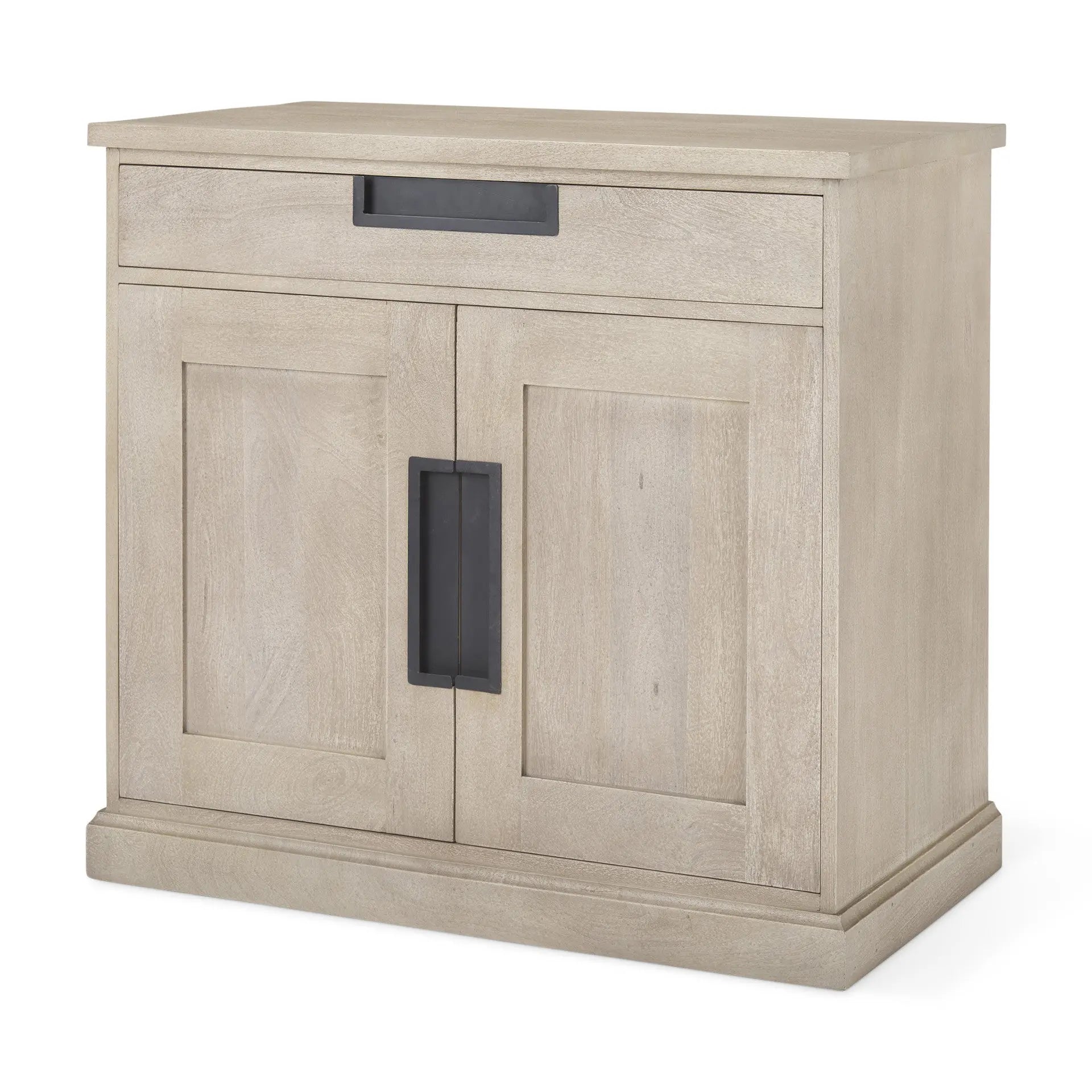 19" Brown Solid Wood Accent Cabinet With Two Doors And One Drawer Homeroots Kitchen & Dining