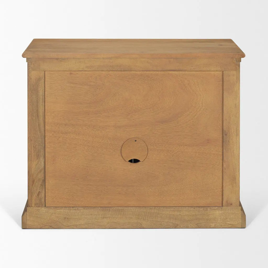 19" Brown Solid Wood Accent Cabinet With Two Doors And One Drawer Homeroots Kitchen & Dining