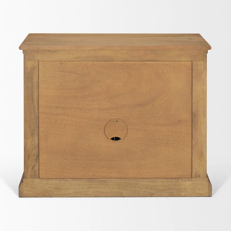 19" Brown Solid Wood Accent Cabinet With Two Doors And One Drawer Homeroots Kitchen & Dining