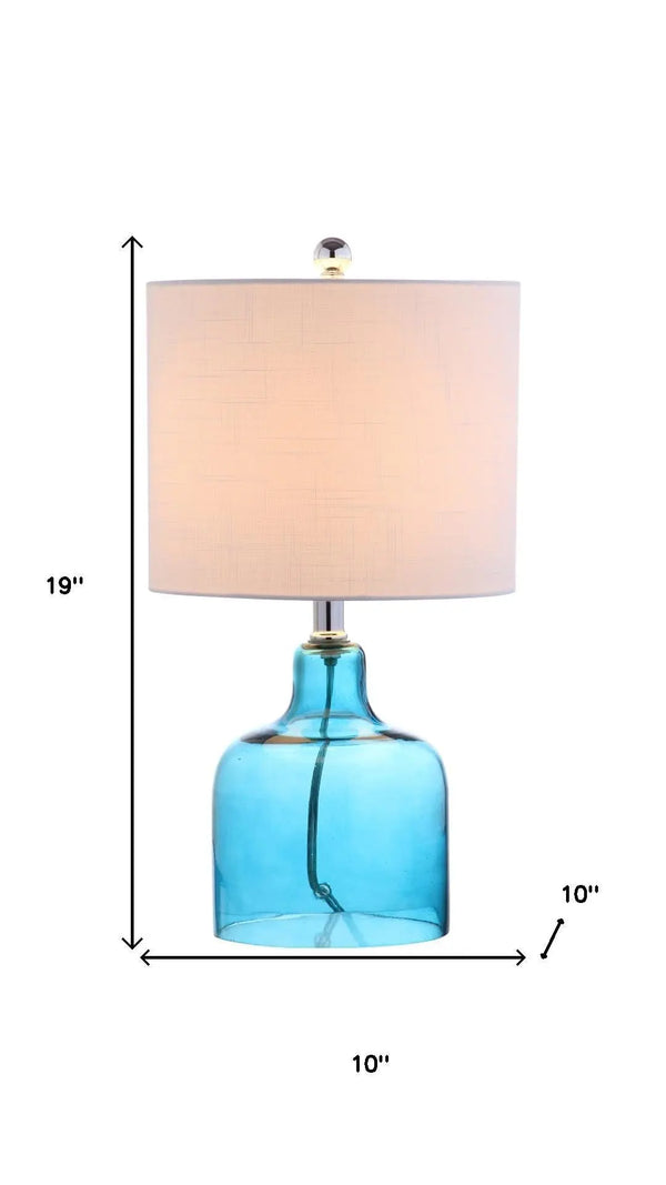 19" Clear Novelty Desk Lamp With Drum Shade Homeroots Lighting