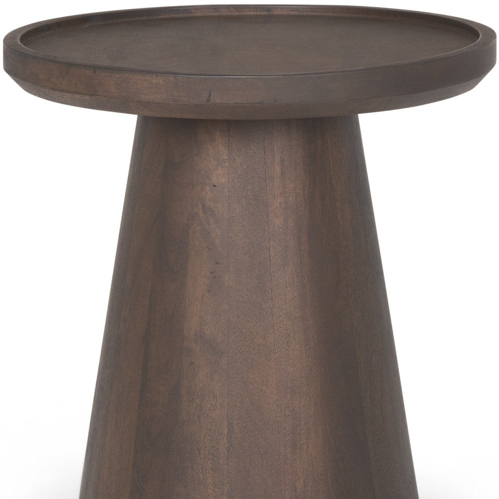 19" Dark Brown Solid Wood Tray Table Homeroots Living Room