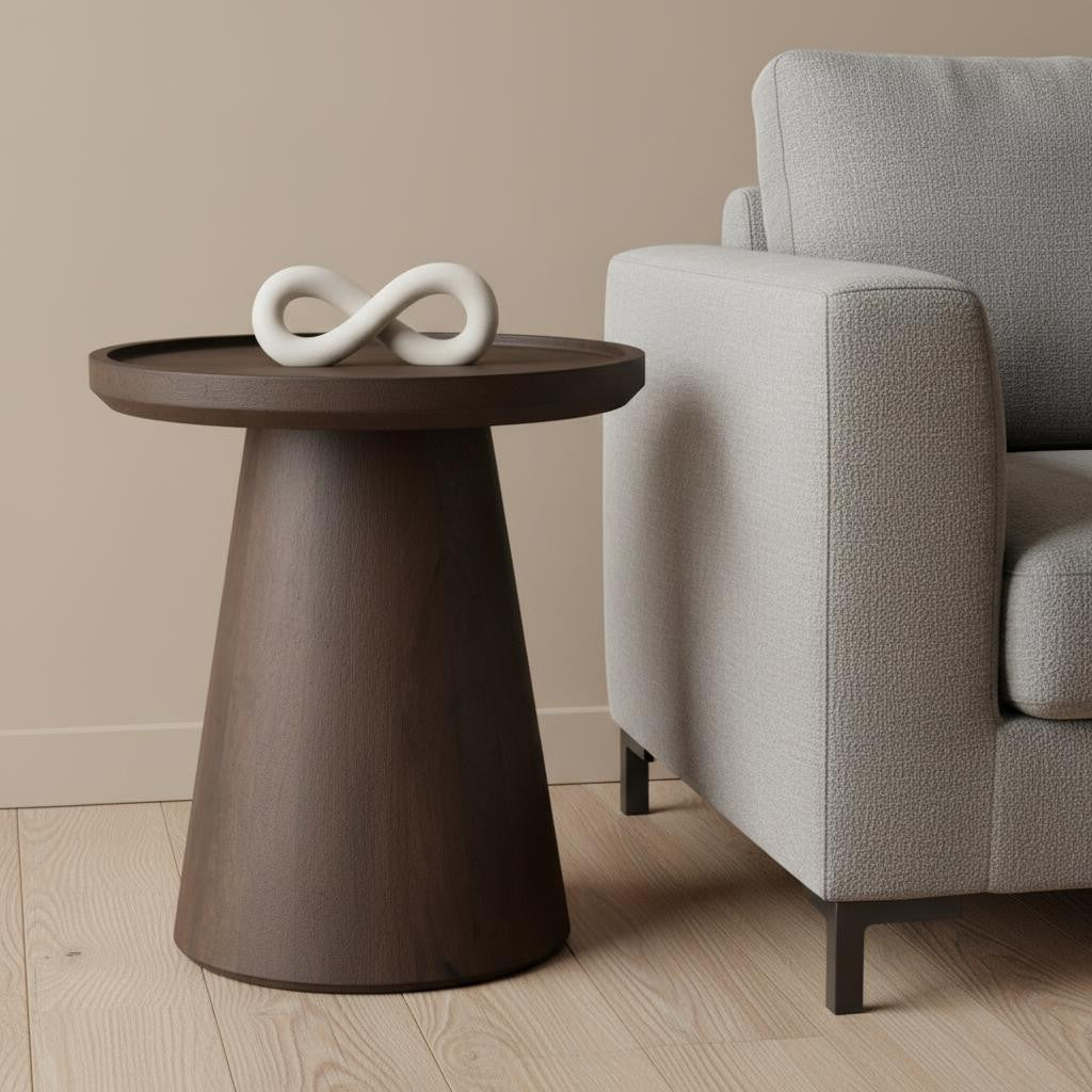 19" Dark Brown Solid Wood Tray Table Homeroots Living Room