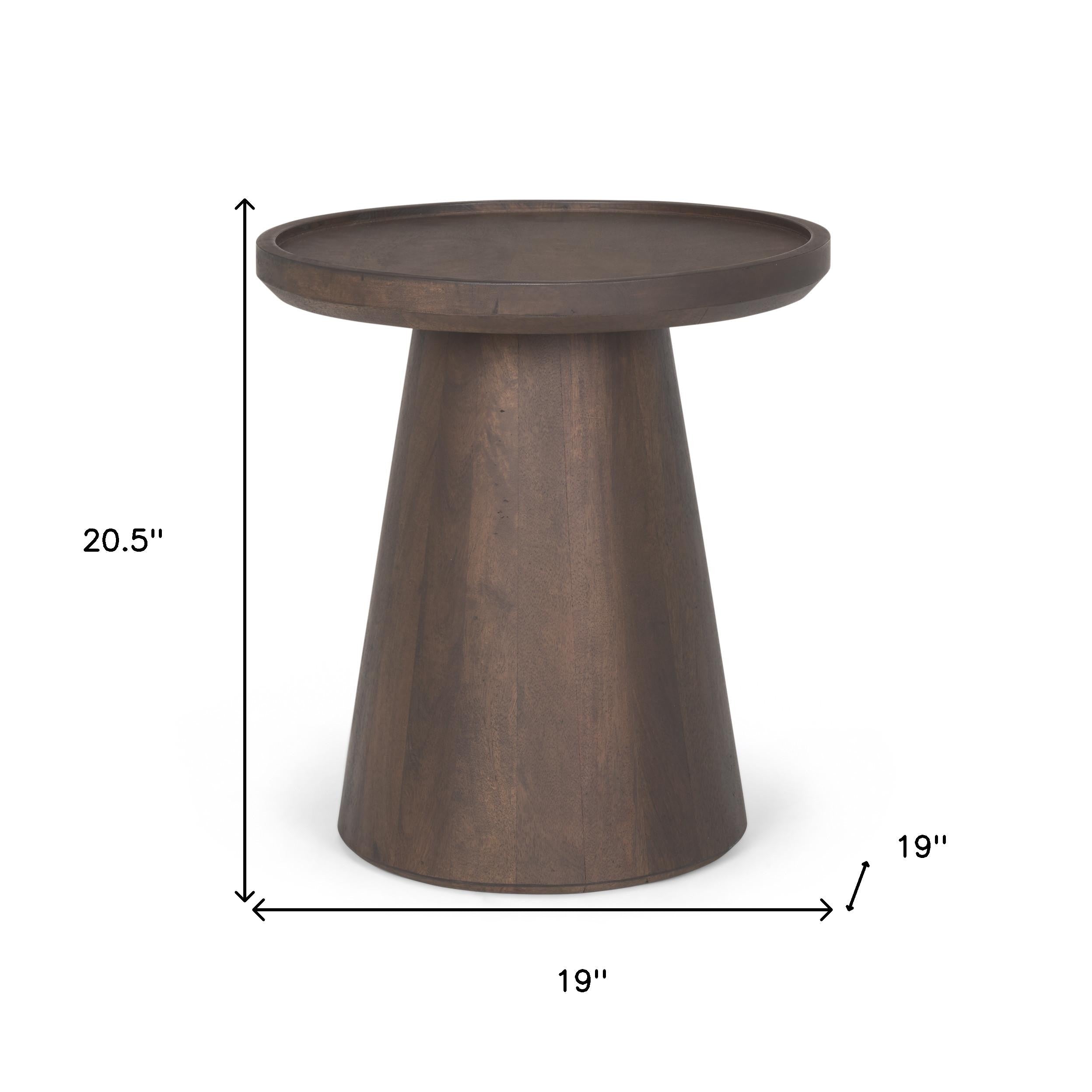 19" Dark Brown Solid Wood Tray Table Homeroots Living Room