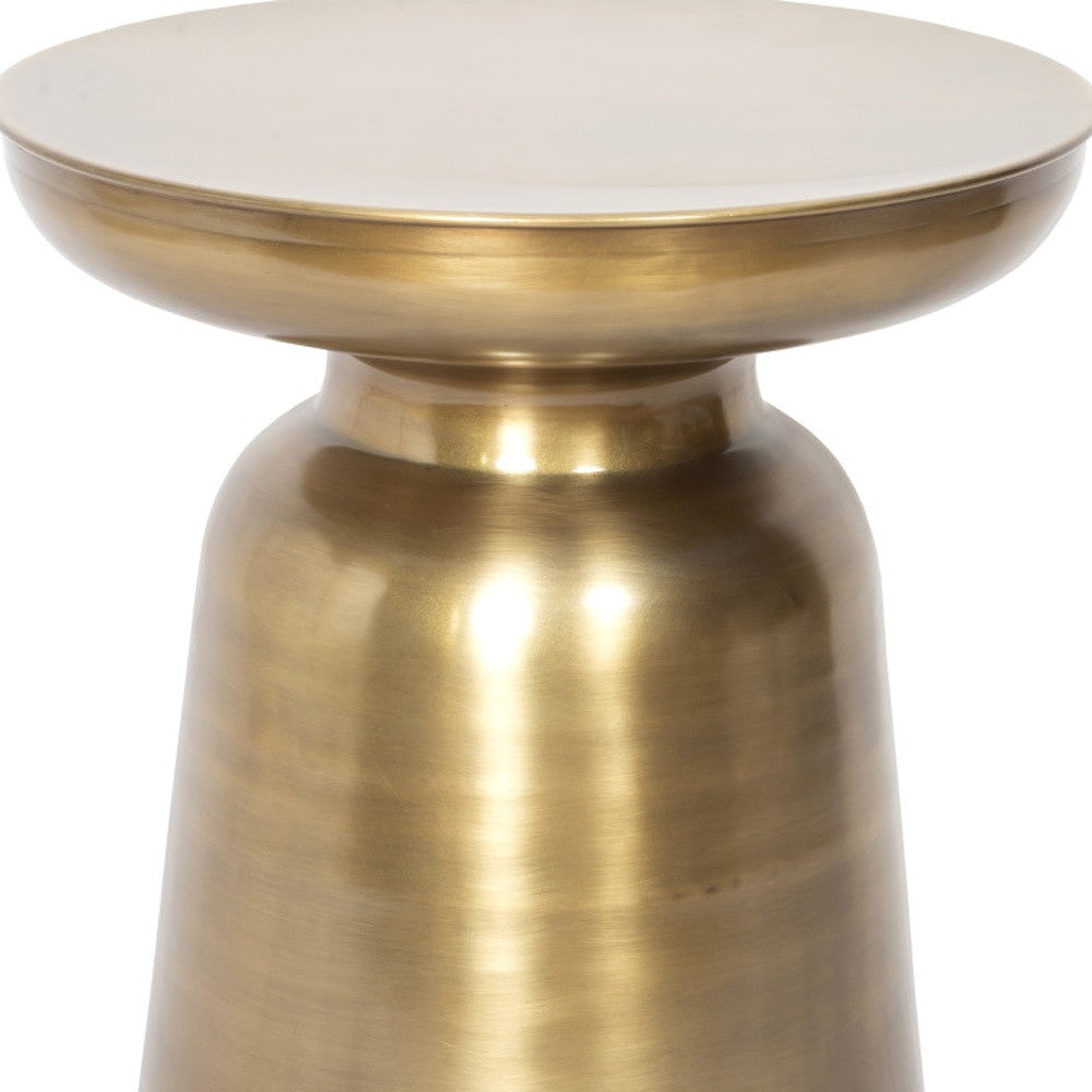 19" Gold Iron Round End Table - GreatEagleInc