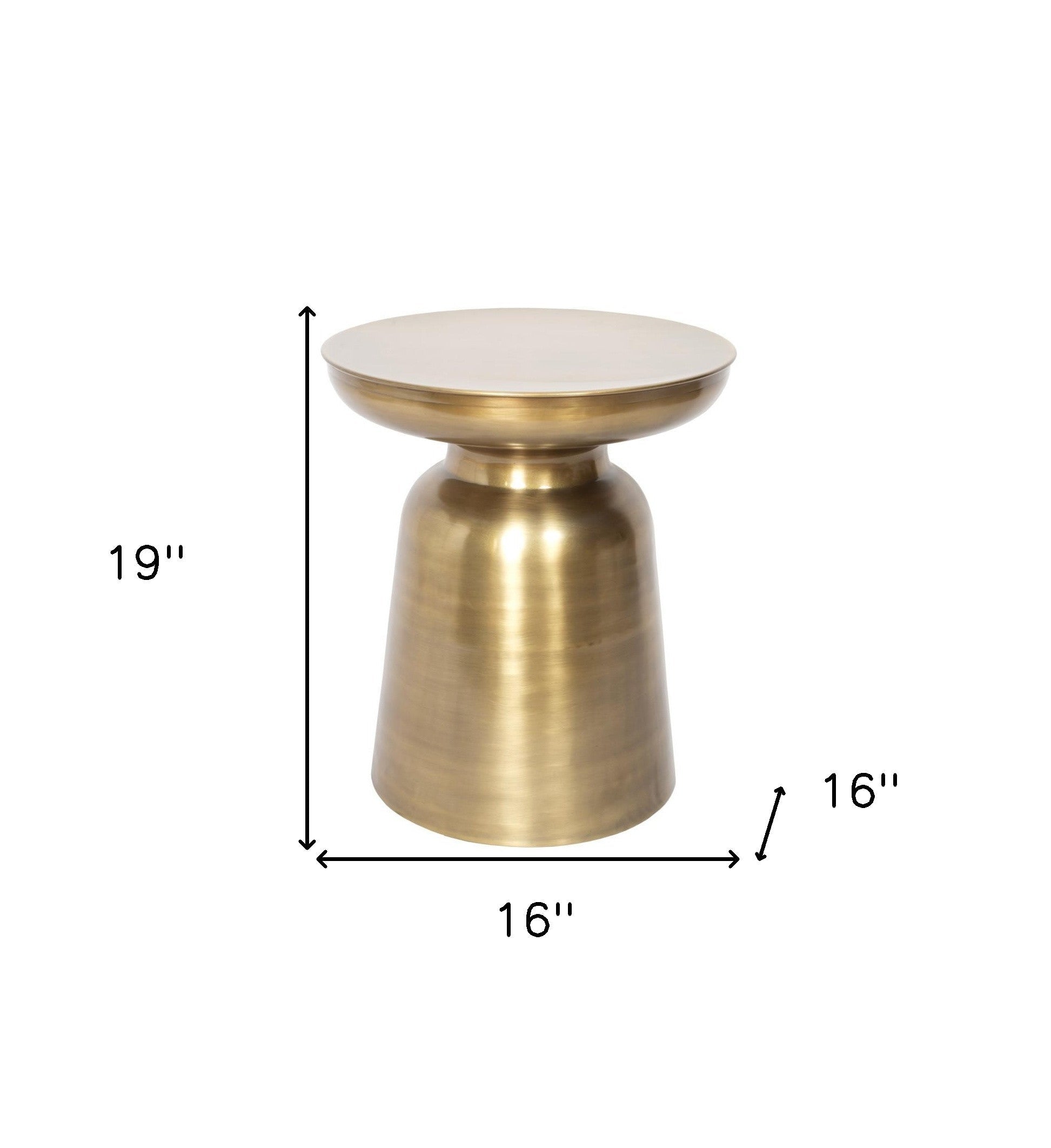 19" Gold Iron Round End Table - GreatEagleInc