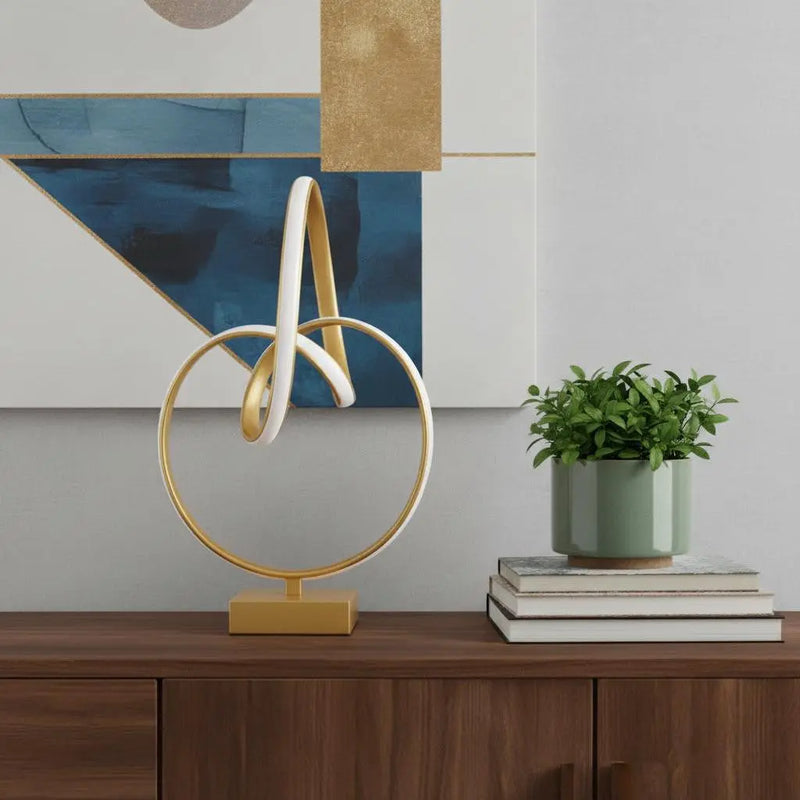 19" Gold Metal Abstract Geo LED Table Lamp Homeroots Lighting