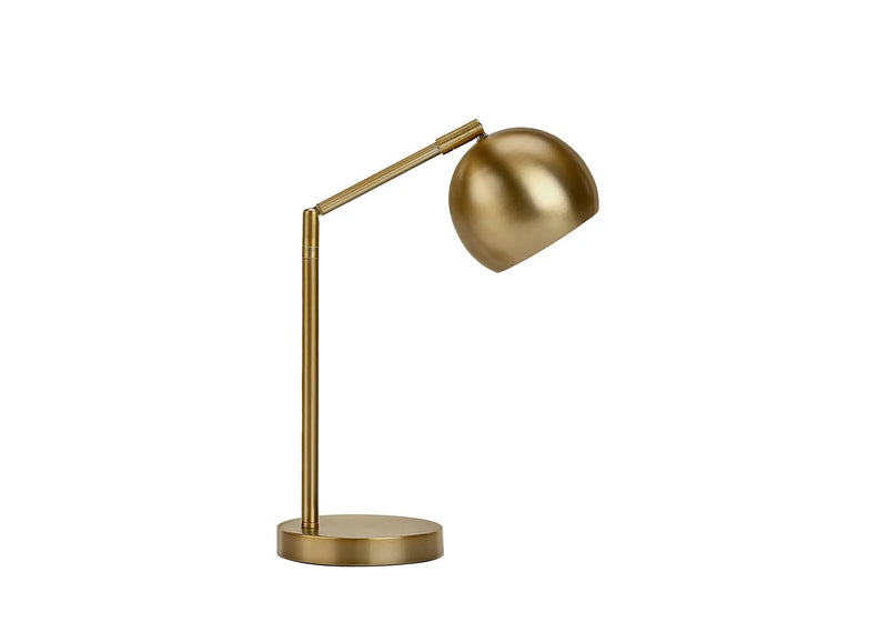 19" Gold Metal Round Table Lamp With Gold Dome Shade Homeroots Lighting