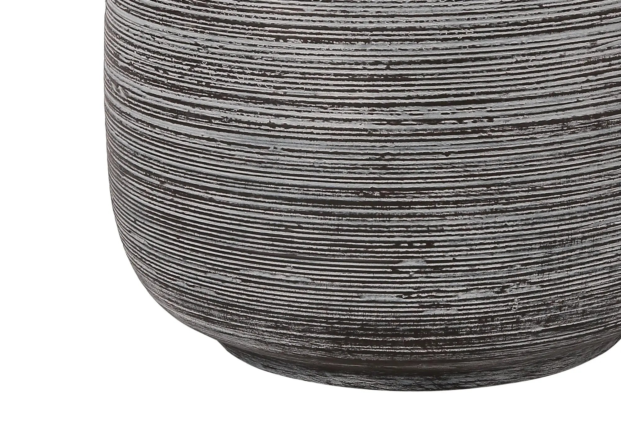 19" Gray Ceramic Round Table Lamp With Ivory Drum Shade Homeroots Lighting