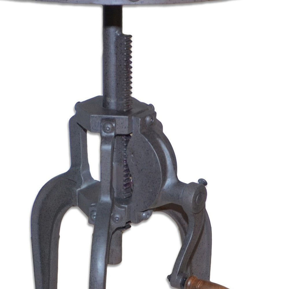 19" Gray Iron Height Adjustable Round End Table Homeroots Living Room