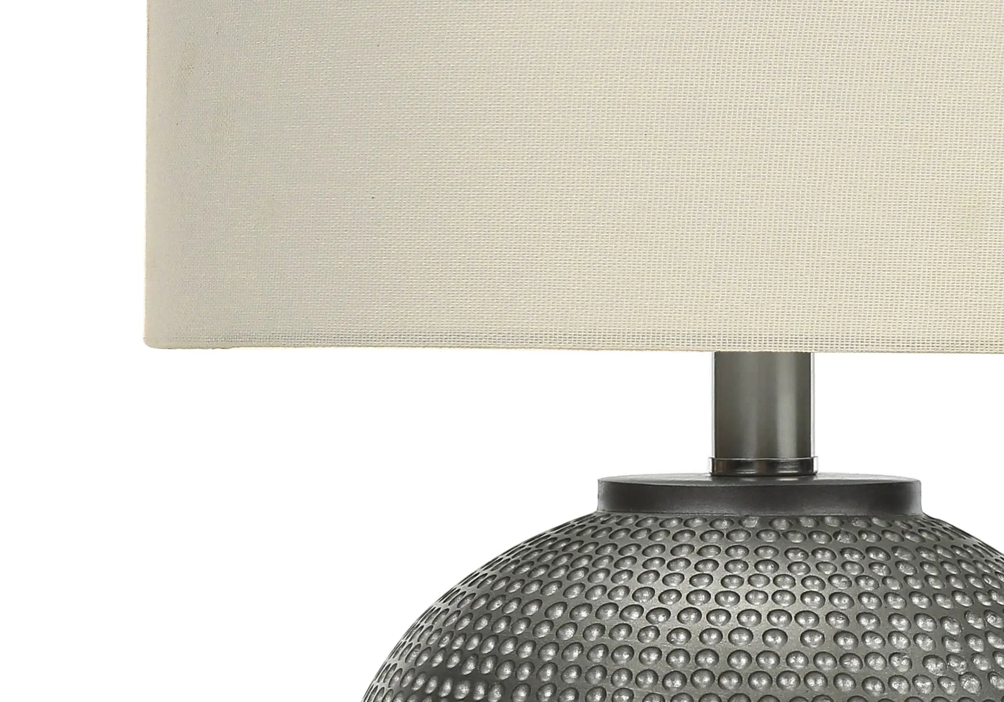 19" Gray Round Table Lamp With Ivory Drum Shade Homeroots Lighting