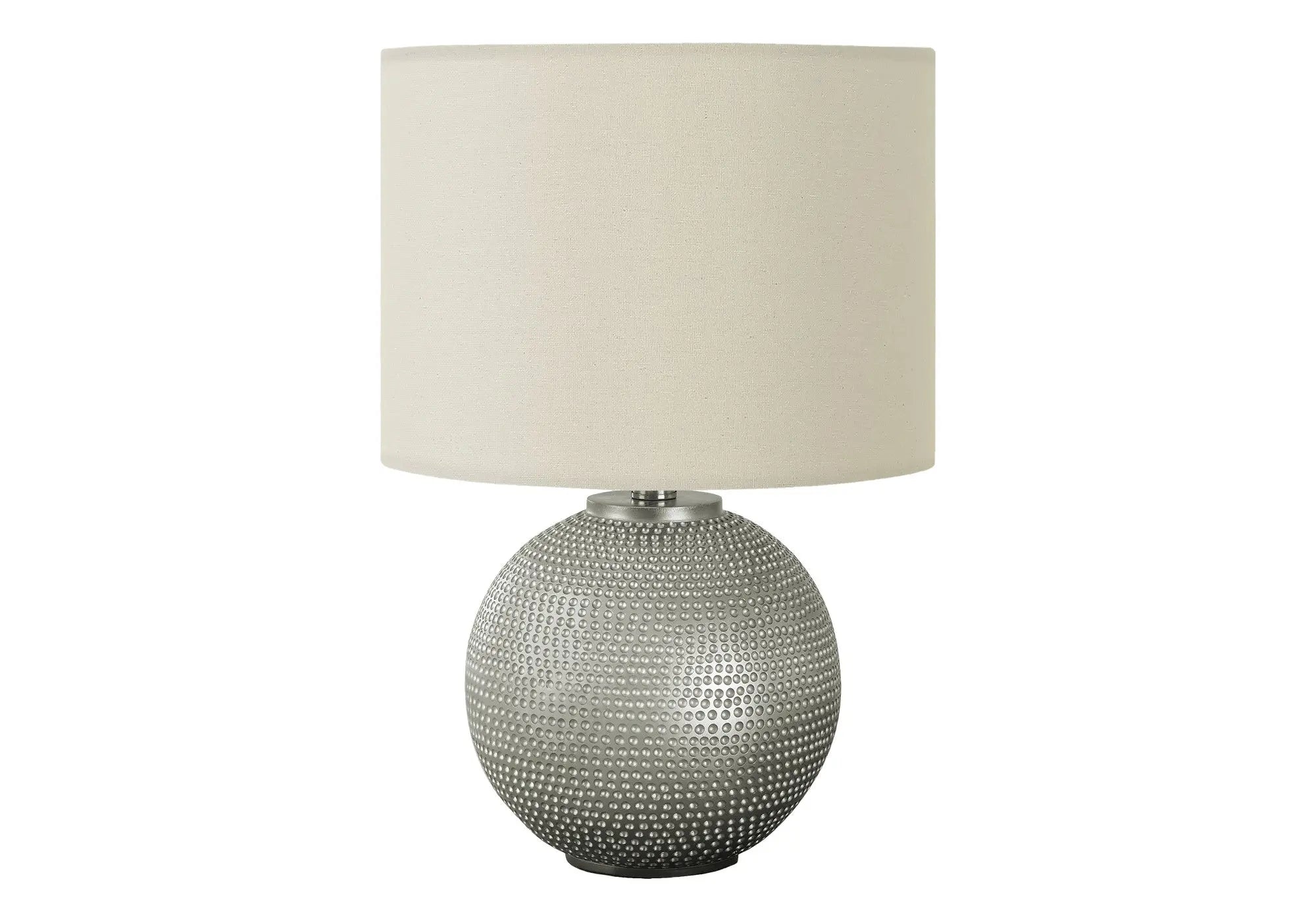 19" Gray Round Table Lamp With Ivory Drum Shade Homeroots Lighting