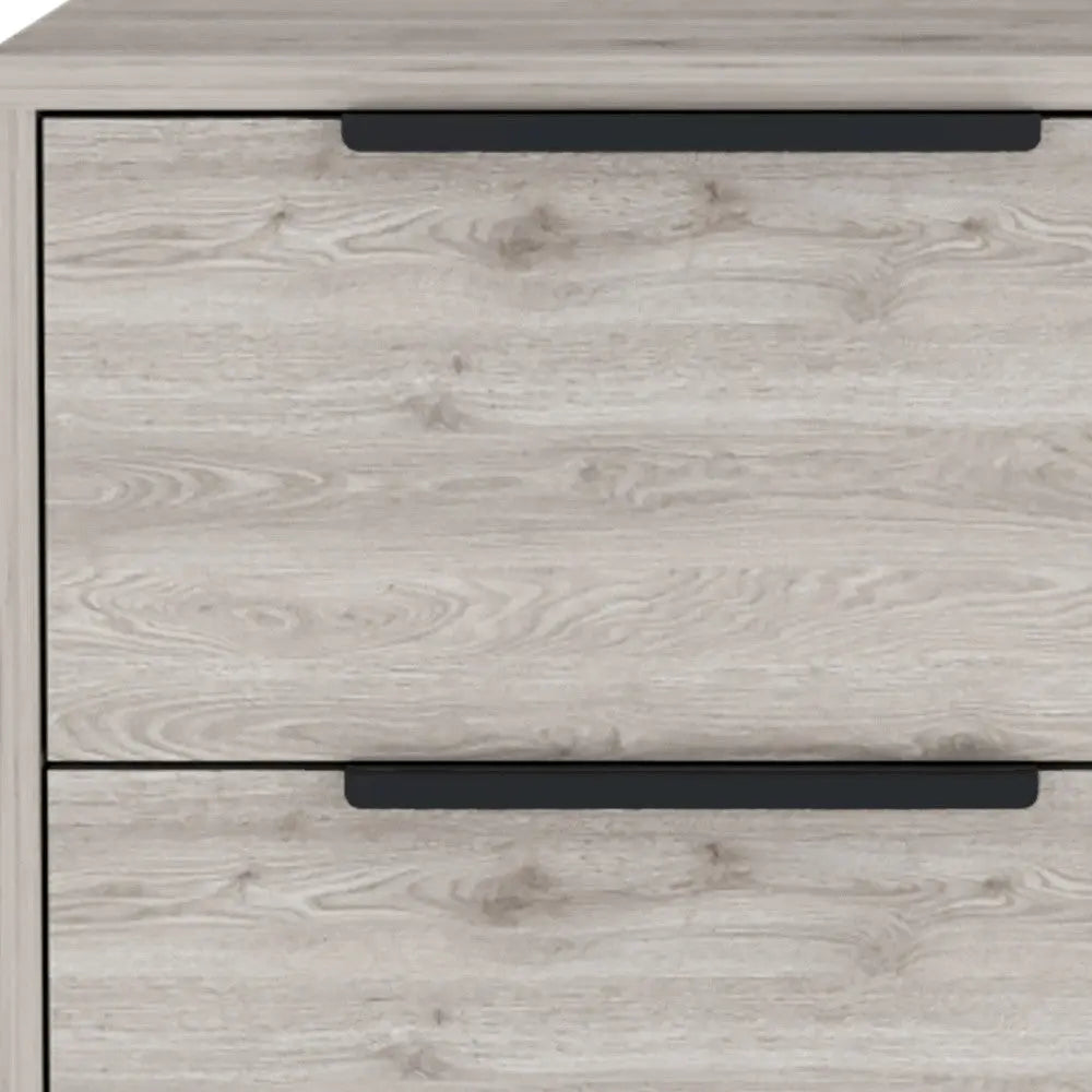 19" Gray Wood Two Drawer Nightstand Homeroots Bed & Bath