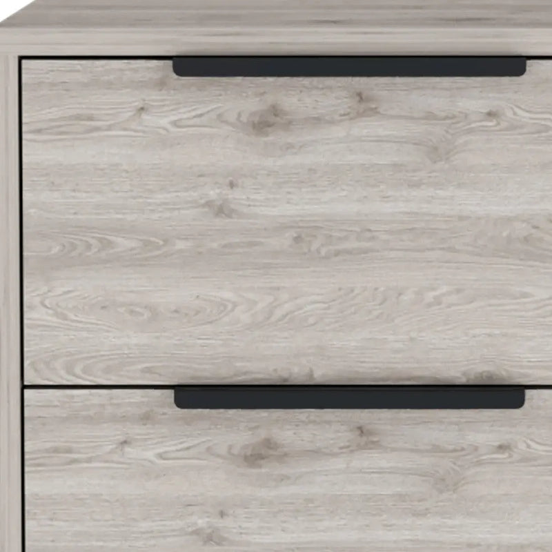 19" Gray Wood Two Drawer Nightstand Homeroots Bed & Bath