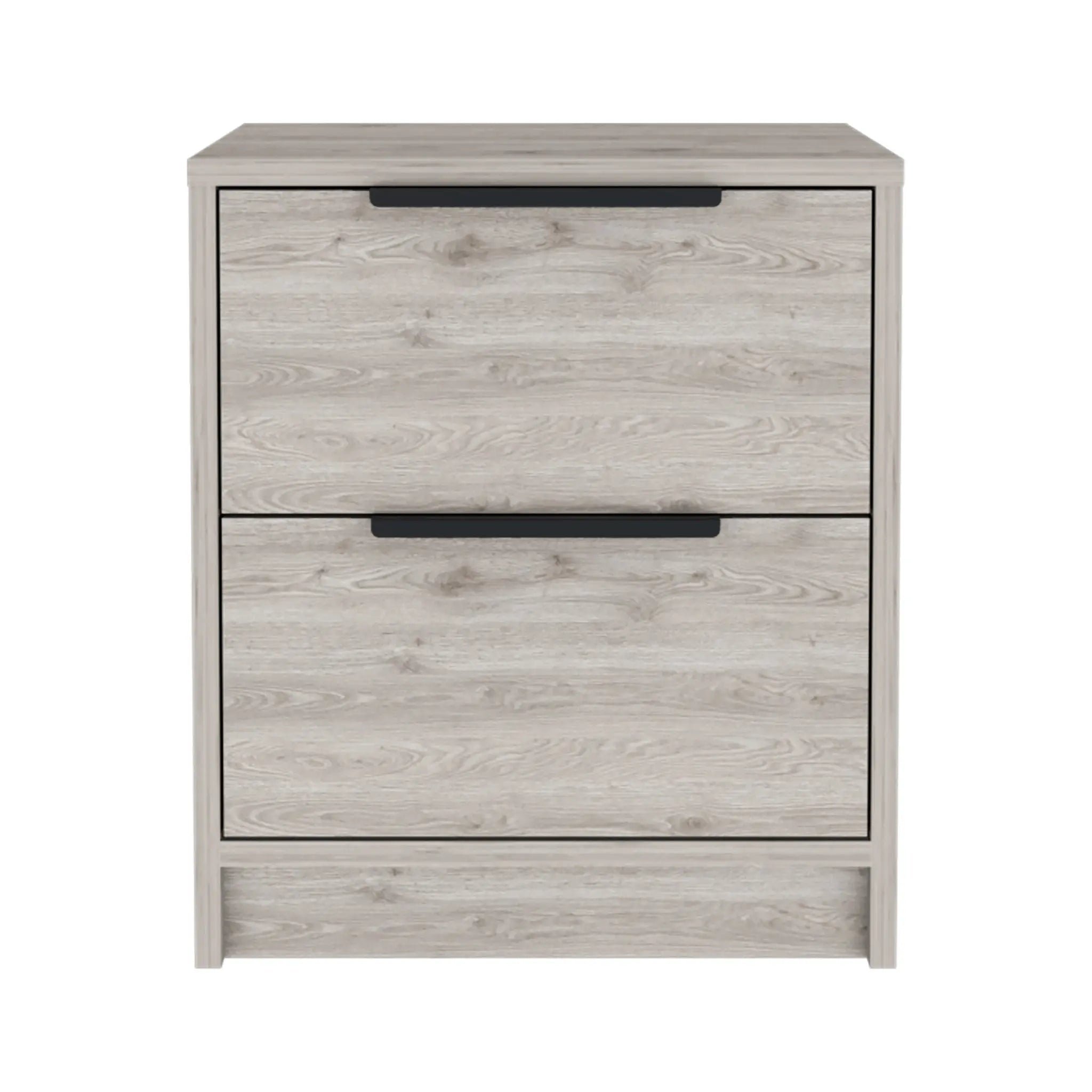 19" Gray Wood Two Drawer Nightstand Homeroots Bed & Bath