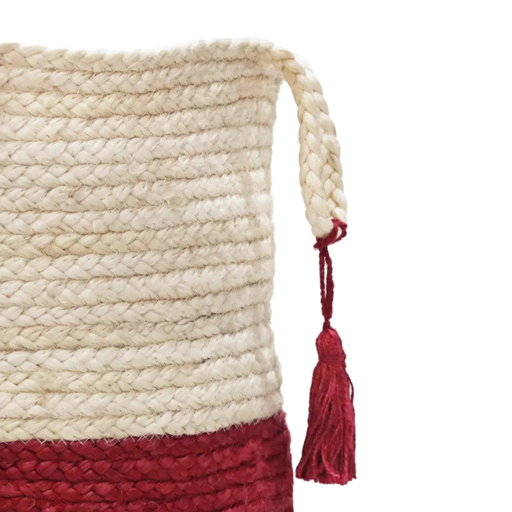 19" Ivory Nesting Jute Basket Homeroots Office