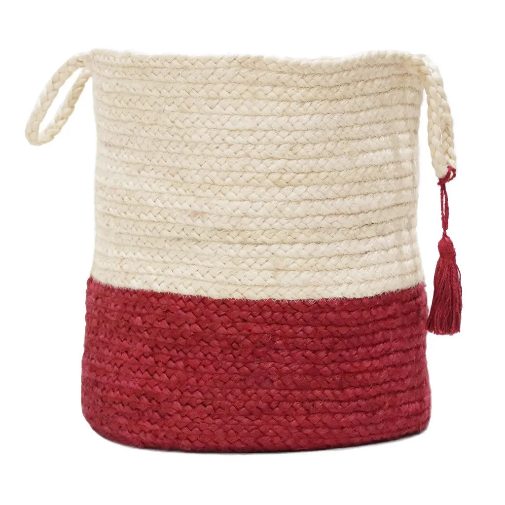 19" Ivory Nesting Jute Basket Homeroots Office