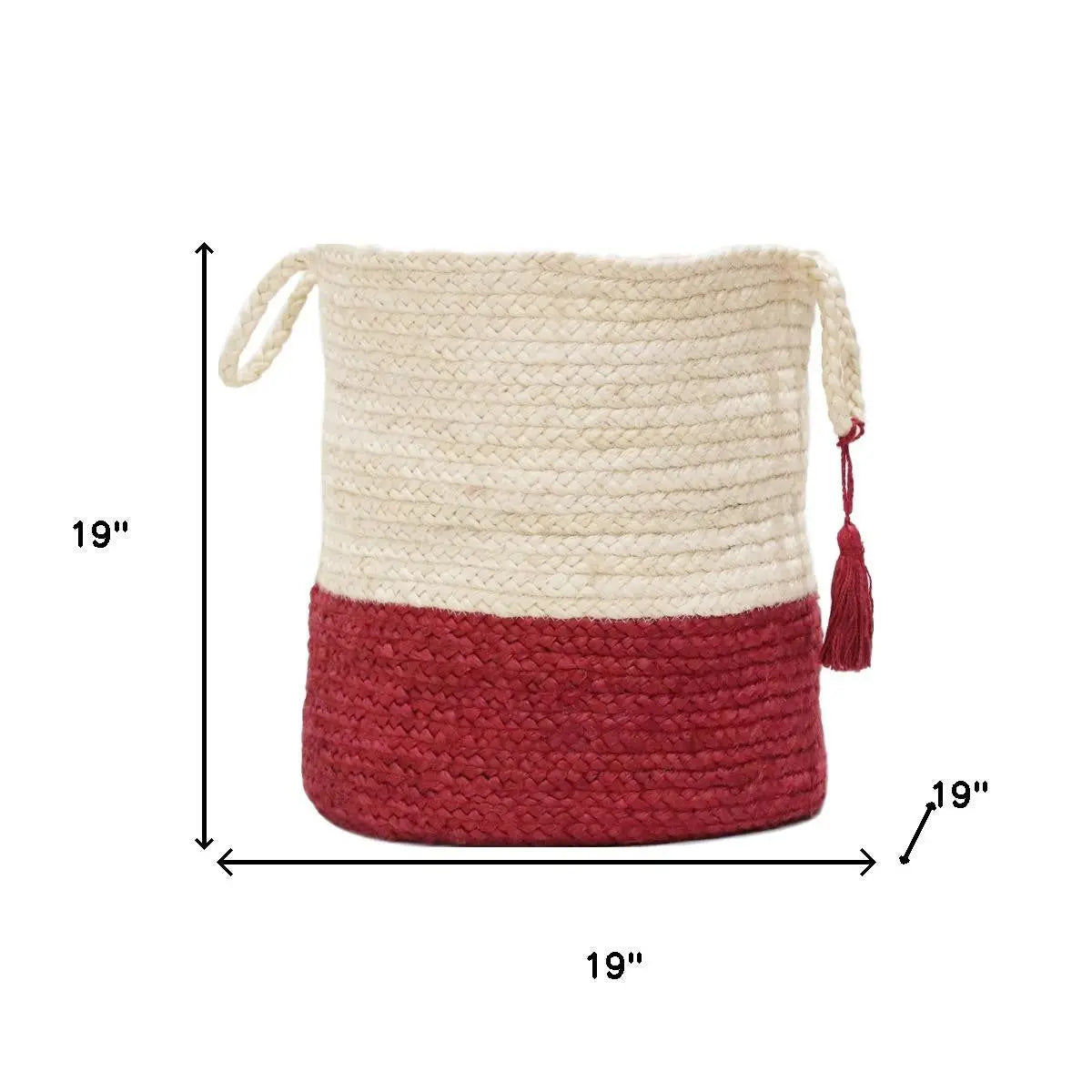 19" Ivory Nesting Jute Basket Homeroots Office