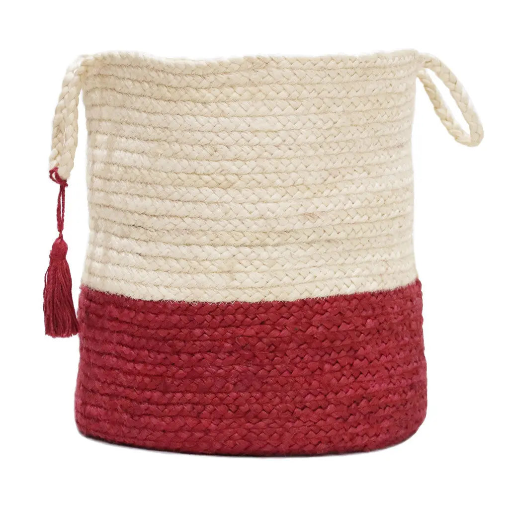19" Ivory Nesting Jute Basket Homeroots Office
