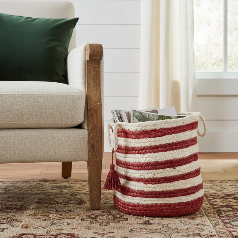 19" Ivory Nesting Jute Basket Homeroots Office