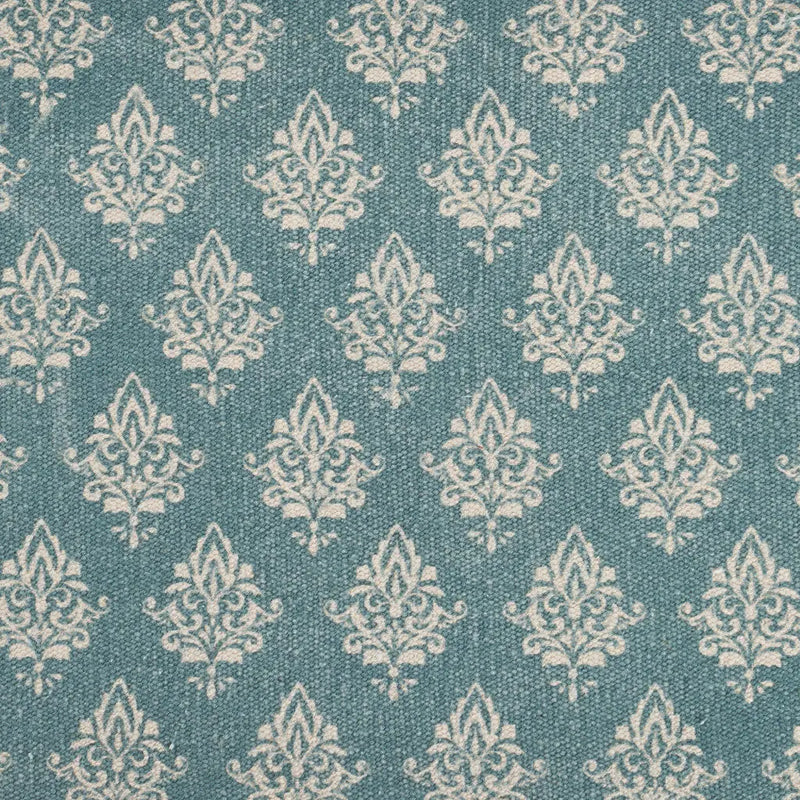 19" Set of Four Cream And Turquoise Damask Cotton Placemats Homeroots Kitchen & Dining