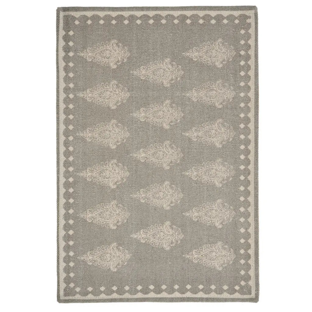 19" Set of Four Gray And Cream Geometric Medallion Cotton Placemats Homeroots Kitchen & Dining