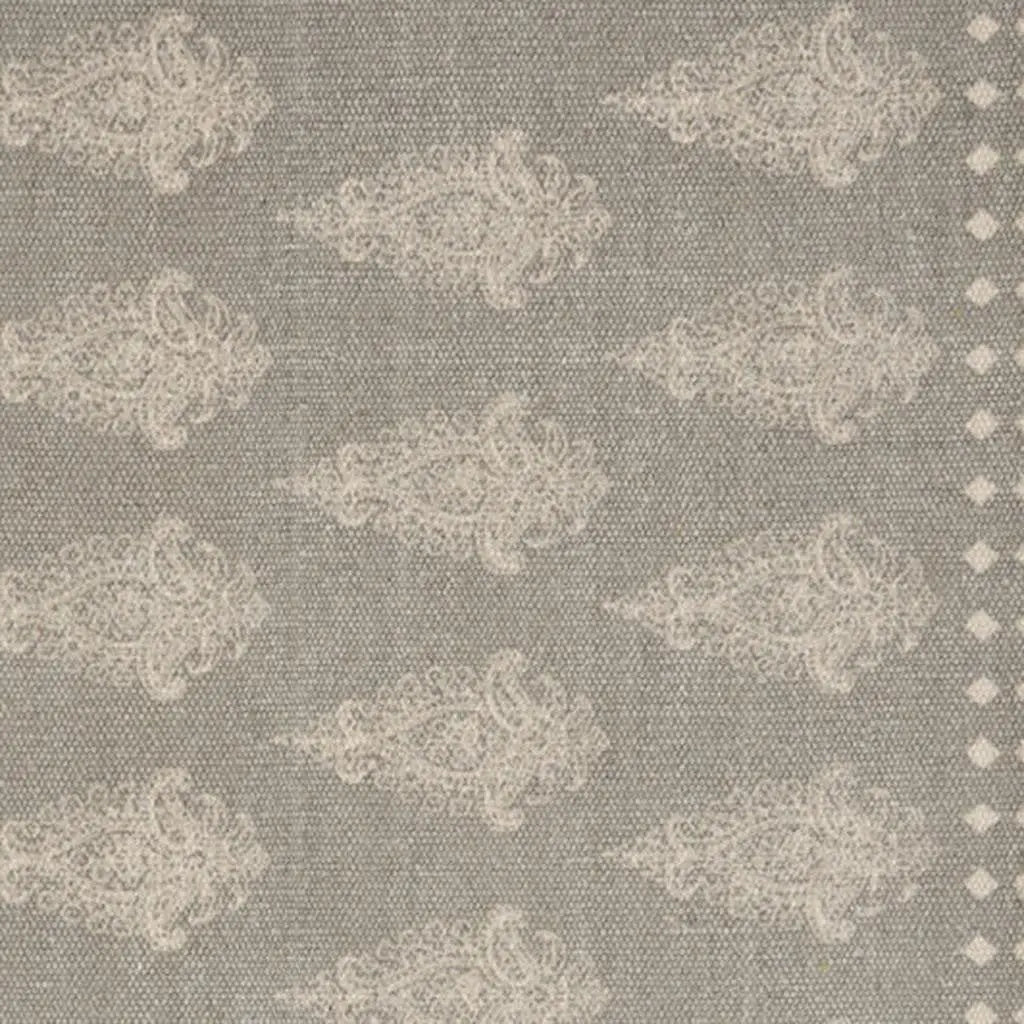 19" Set of Four Gray And Cream Geometric Medallion Cotton Placemats Homeroots Kitchen & Dining