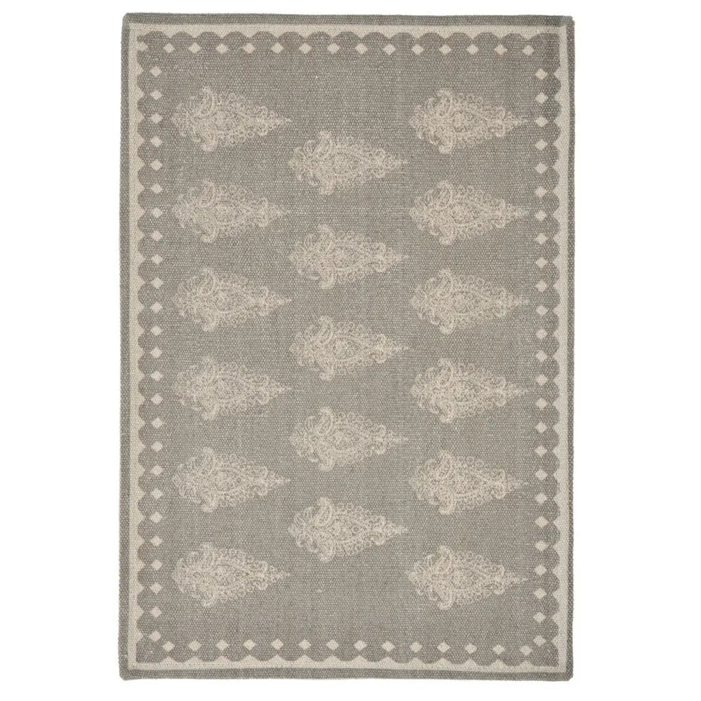 19" Set of Four Gray And Cream Geometric Medallion Cotton Placemats Homeroots Kitchen & Dining