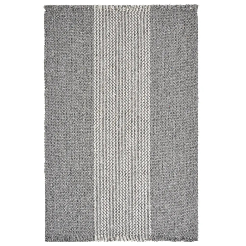 19" Set of Four Gray And White Striped Cotton Placemats Homeroots Kitchen & Dining