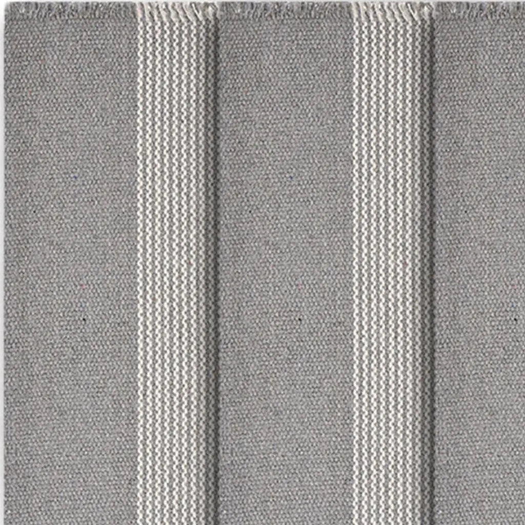 19" Set of Four Gray And White Striped Cotton Placemats Homeroots Kitchen & Dining