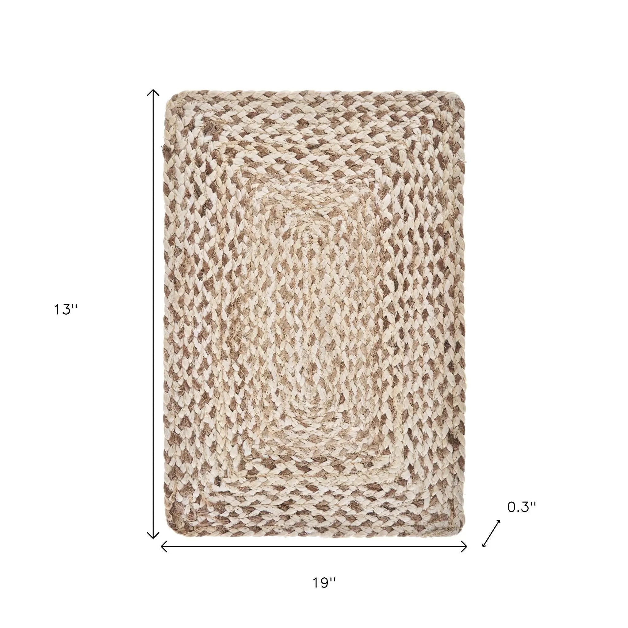 19" Set of Four Ivory And Natural Jute Placemats Homeroots Kitchen & Dining