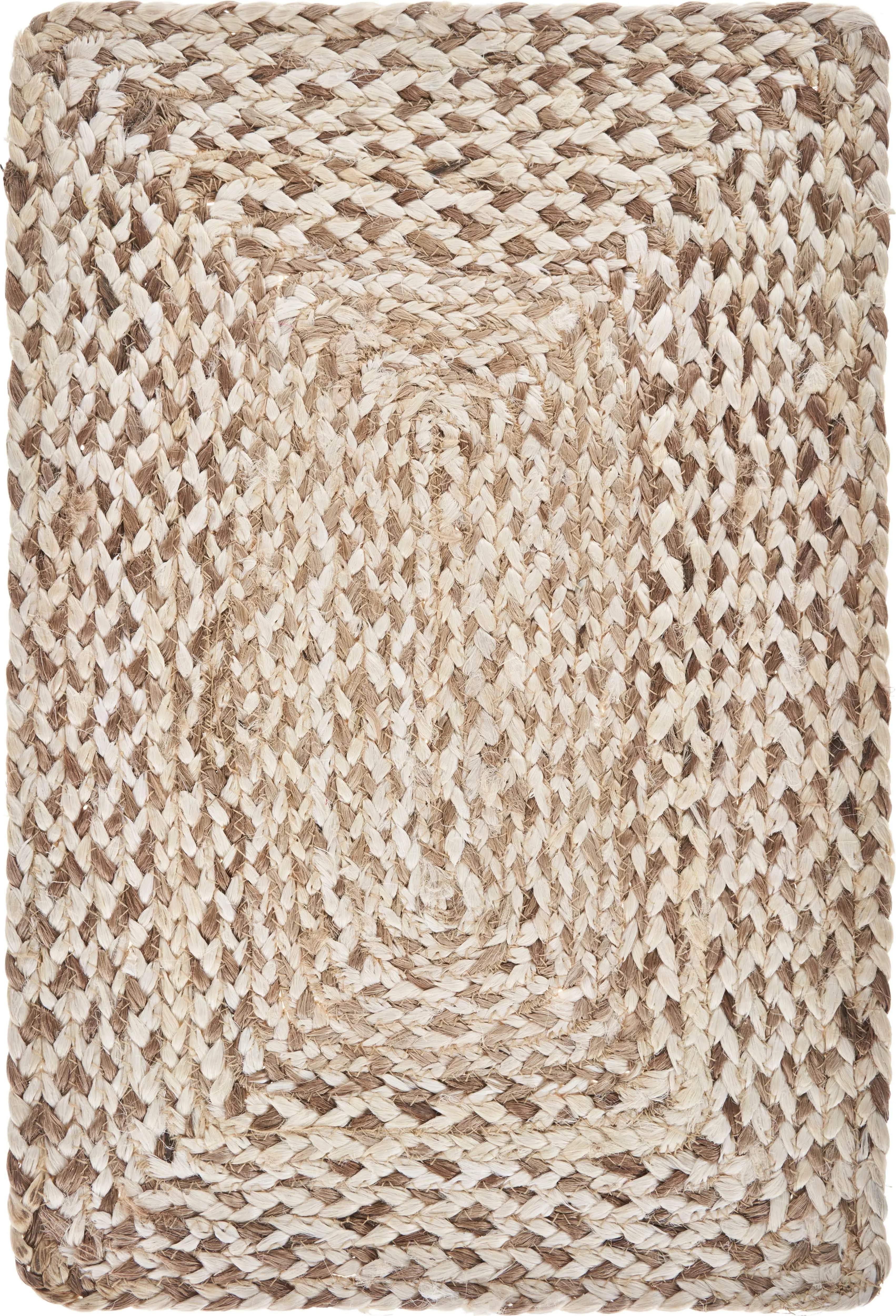 19" Set of Four Ivory And Natural Jute Placemats Homeroots Kitchen & Dining