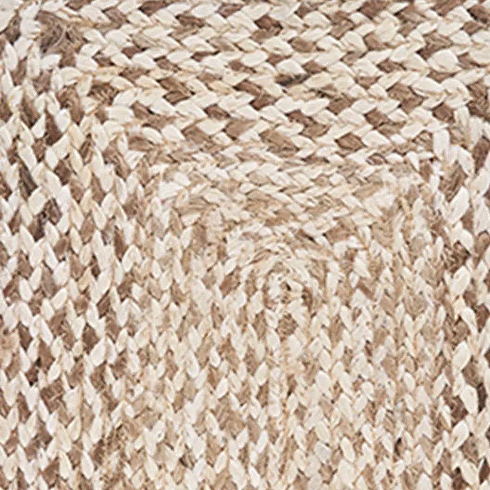 19" Set of Four Ivory And Natural Jute Placemats Homeroots Kitchen & Dining