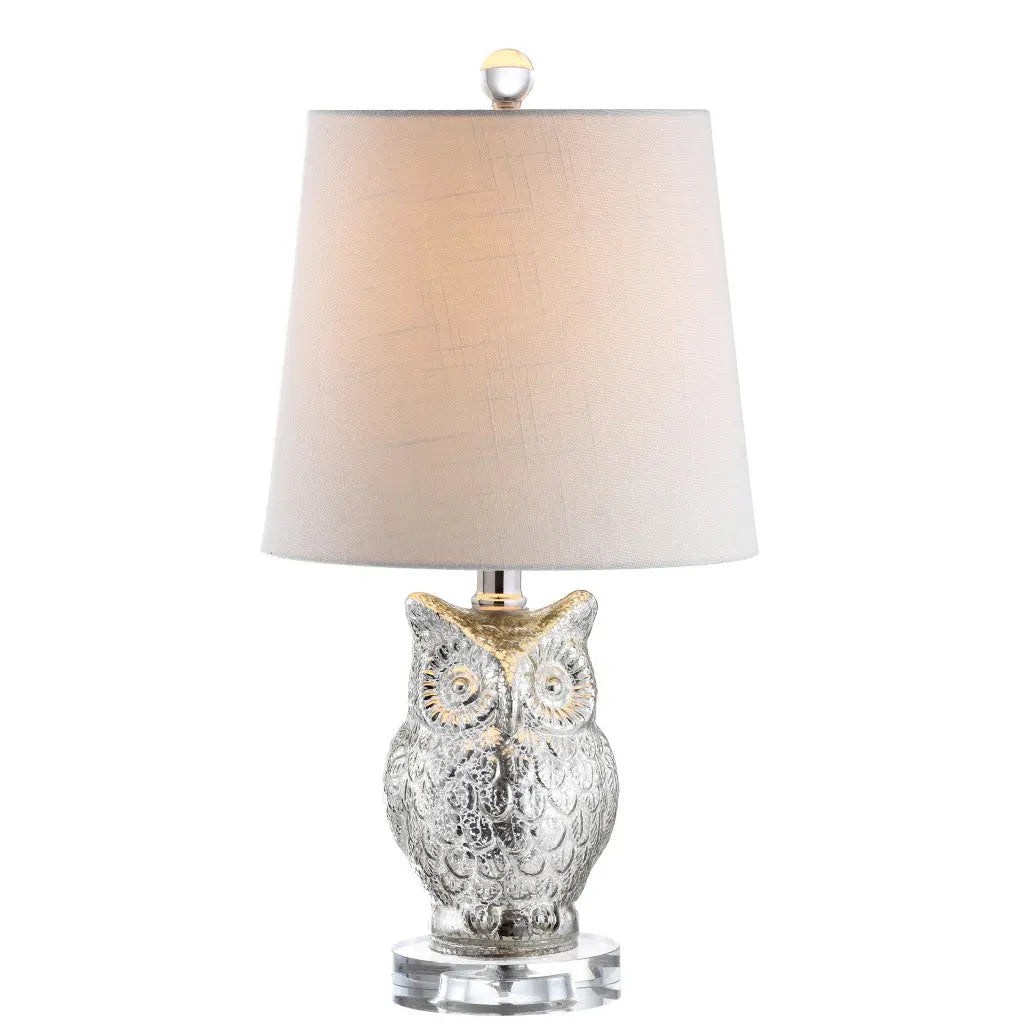 19" Silver And Clear Novelty Table Lamp With Empire Shade Homeroots Lighting