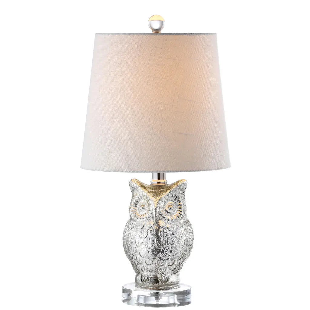 19" Silver And Clear Novelty Table Lamp With Empire Shade Homeroots Lighting