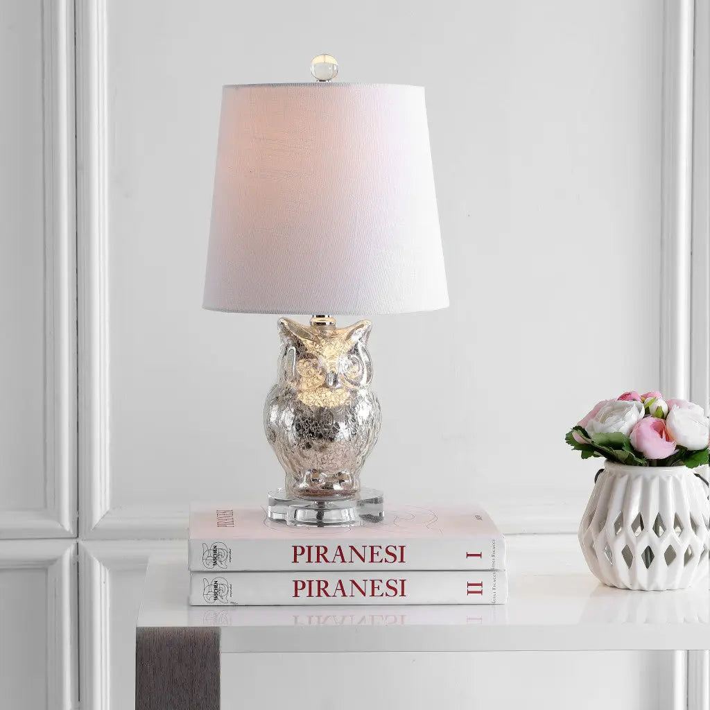 19" Silver And Clear Novelty Table Lamp With Empire Shade Homeroots Lighting