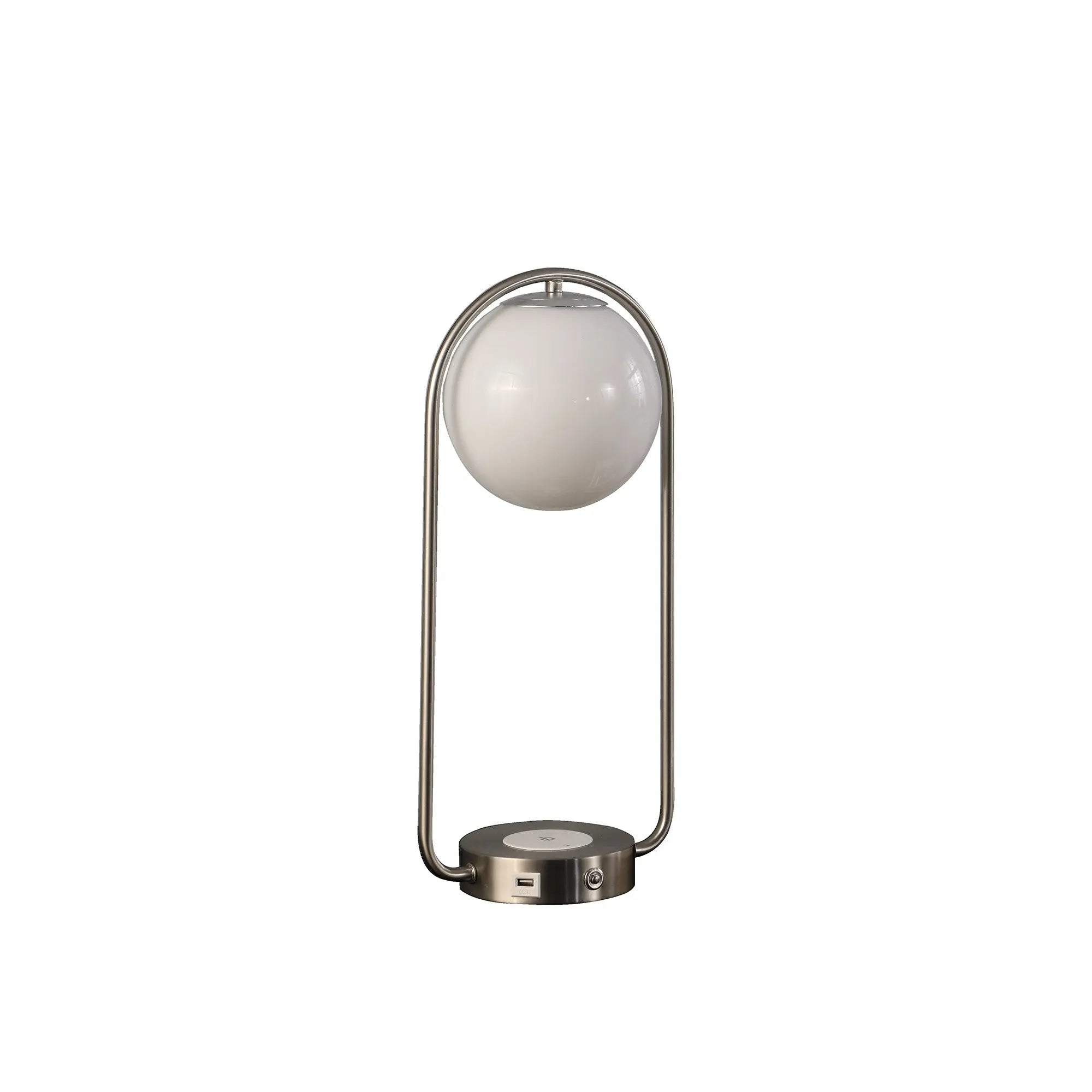 19" Silver Clip Globe USB Table Lamp Homeroots Lighting
