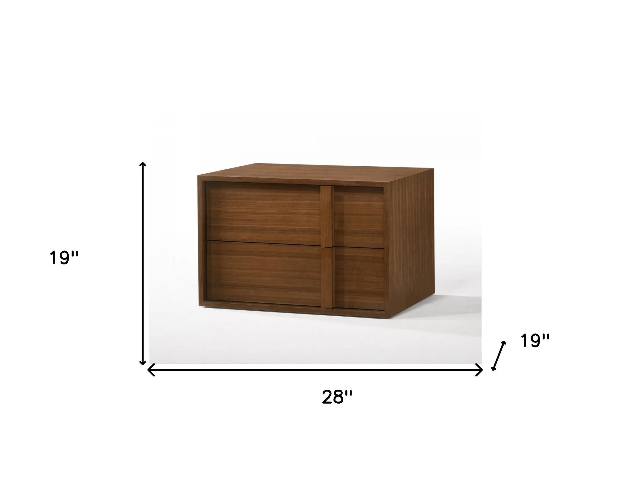 19" Solid Wood and Wood Two Drawer Nightstand - GreatEagleInc